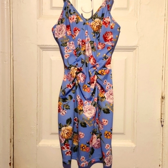 Shein Size Large,  Summer Women's Floral Colorful Sun Deep V-Neck Dress - Picture 2 of 7